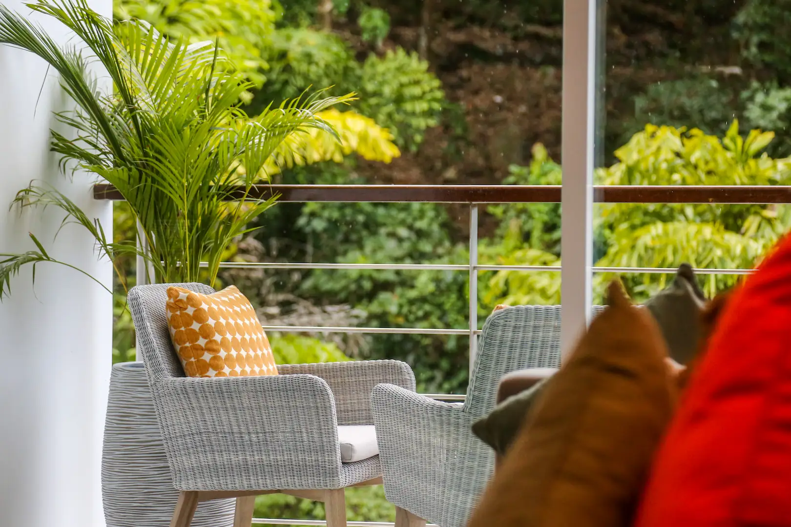 Balcony view of the tropical hillside at Kamala Falls, Phuket